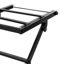 12U Mixer Case Stand Rolling Rack Mount DJ Studio Equipment Cart Stage Amp - 黑色 - 查看 4