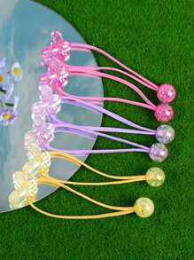 6/7/14pcs AB Color Beaded Double-Ended Hair Scrunchies, Y2K Fairy Punk Style Hair Accessories Set For Women/Women, Suitable For Casual Daily, Party, And Decorative Adornment Hair Ties Ponytail Holders Hair Elastics Hair Rope, Hair Bobbles Head Accessories