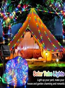 1pc Solar Rope Lights Outdoor Tube Lights, 5m 50Leds 10m 100 Leds String Lights,8 Modes Garden Rope Lights Decorative For Wedding Patio Porch Pool,Decorations Lights Outdoor(Warm Light/Colored Light) - Multicolor - View 11