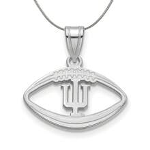 The Black Bow Sterling Silver Indiana U Football Pendant Necklace