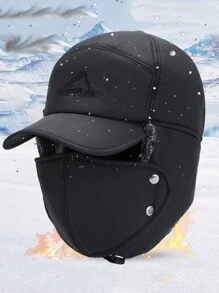 Windproof And Cold-Proof Winter Cycling Warm Ear Muff & Lei Feng Hat For Men, Solid Color Casual Street Style - Multicolor - View 11