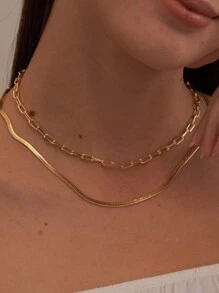 2 piezas Collar de cadena de doble capa con colgante de circonita esférica, collar gargantilla minimalista y brillante de moda versátil para niñas y mujeres, regalo para amigos, familia, Año Nuevo