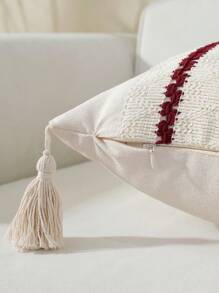 1 buah Sarung Bantal Rumbai Bohemian, Sarung Bantal Dekoratif untuk Sofa Rumah - Burgundy - View 11