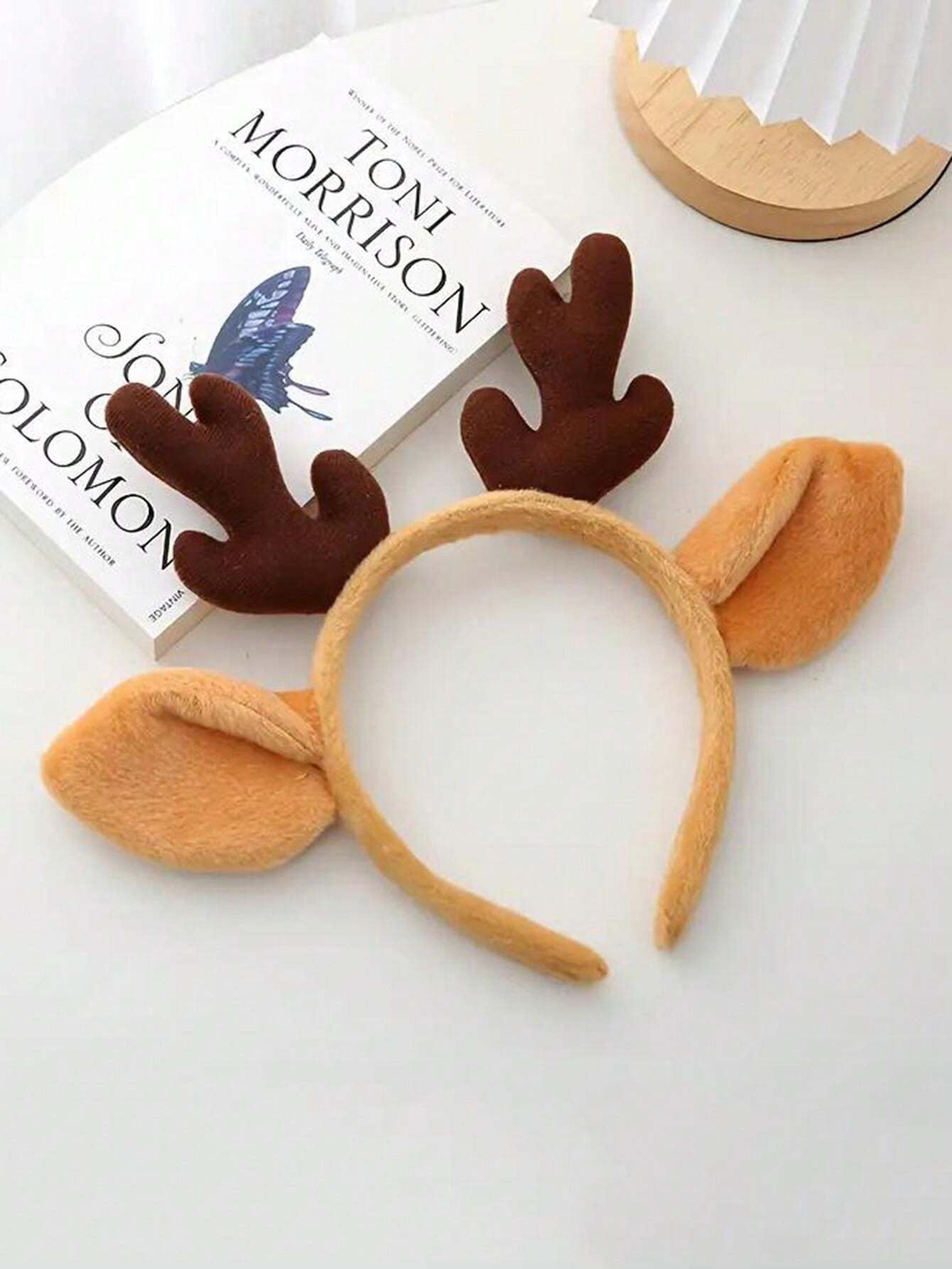 1pc Christmas Headwear Cute Elk Horn Hair Hoop Christmas Hat Hairclip