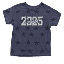 Class Of 2025 Graduation Infant One-Piece Romper Bodysuit And Toddler T-Shirt - 海軍藍星星 - 查看 1