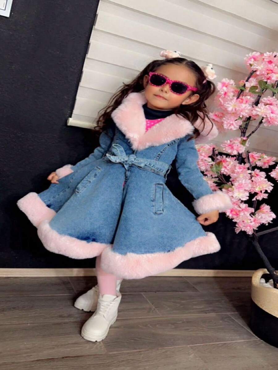 ABRIGO OLAN NIÑA  FROSTER CON ROSA - Azul - Ver 1