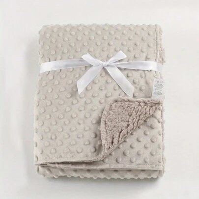 1pc Double-Layer Baby Blanket, Dotted Plush Tactile Blanket, Stroller Blanket, All Season