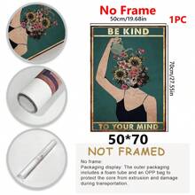 1pc Canvas Framed Wall Painting, Easy To Hang, Spiritual Kindness Heart Poster Decorative Painting, Canvas Bedroom Art Living Room, Classroom School Decor Modern Aesthetic Poster (Framed),Wall Art Gifts Birthday Graduation - Multicolor - View 17