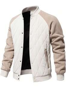 Latest Fashion Hot Men's Quilted Jacket Long Sleeved Soft And Warm Outdoor Button Front Jacket Jacket With Zipper Pocket - màu đen - Xem 6