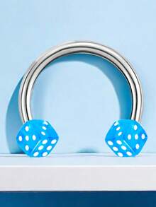 1 件医用级不锈钢鼻环耳环，多色骰子设计，适合年轻女性日常和节日佩戴 - 多功能環 - 查看 12