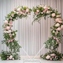 UNHO Heavy Wedding Arch 2M Floral Balloon Frame Heart Shape Birthday Party Decoration - 白色 - 查看 2