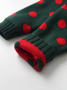 BOARNSEORL 女婴针织长袖套头衫，温暖舒适，适合节日外出、聚会和日常穿着，适合秋冬季圣诞节 - 綠色 - 查看 7