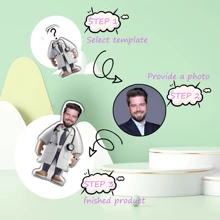 Personalized Customized Photo Pillow, Fun Doctor Style, Personalized , Multiple Sizes, Polyester Material, Soft And Comfortable, Suitable For Christmas And , Double-Sided Printing