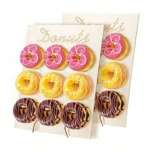 Soporte de madera para exhibir donas - Portador versátil de postres para fiestas y eventos, decoración del hogar elegante, decoraciones para baby shower, familia y regalos