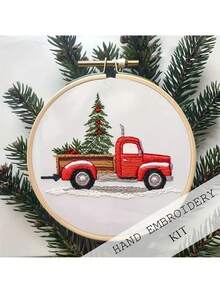 1 Bộ thêu Giáng sinh lễ hội: Bộ khởi động hoàn chỉnh với khung thêu, chỉ, kim và kéo để tự làm thiết kế chú lùn - Hoàn hảo cho mọi mùa - Nhiều màu - Xem 4