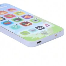 Teléfono móvil con luz y música para bebés, juguete de simulación de teléfono móvil, máquina de aprendizaje educativa para niños, azul - Azul - Ver 5