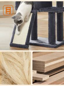 FEANDREA Cat Tree, Cat Tower For Indoor Cats, Kittens, Smoky Grey - Gris Oscuro - Ver 4