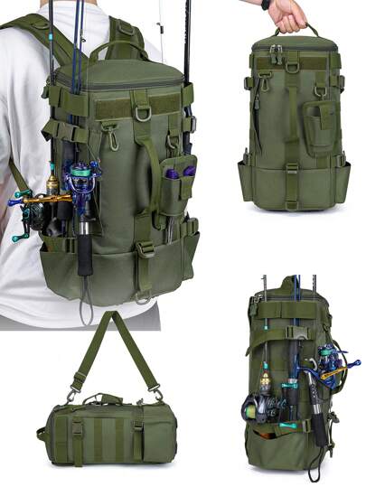 Multi-Function Men's Fishing Backpack, Outdoor Picnic Tackle Storage Backpack, Suitable For Teen Summer Casual Outdoor Athletic Or Vacation Travel Or Graduation Gifts Or Birthday Dress Accessories Back-To-School Season