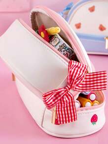 1 Stück Erdbeere Stifteetui, süßes großes Fassungsvermögen, doppellagig, ästhetisches Design, geeignet für Mädchen, Back-School Geschenke, Schul- und Büromaterial, Stifteetui, Schultasche