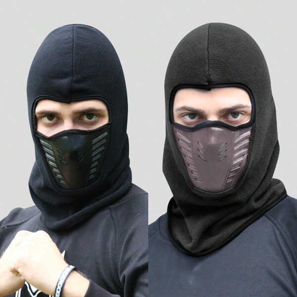 1 pezzo Maschera da viso antivento invernale per attività all'aperto, scalda collo, antipolvere, adatta per escursionismo, sci, sport all'aperto, con fodera termica