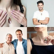 Gepersonaliseerde 18K vergulde roestvrijstalen foto-hondenpenningketting, gepersonaliseerde kleurrijke fotoketting, cadeau voor geliefden, verjaardag/Thanksgiving/Valentijnsdag/Kerstmis