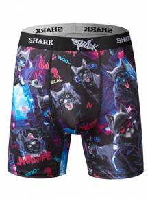 Bộ 3 quần lót thể thao nam thời trang hoạt hình đầu lâu thiết kế thắt lưng thoải mái mềm mại kháng khuẩn quần lót dài - Nhiều màu - Xem 4