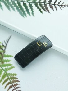 1 chiếc kẹp tóc cá nhân hóa kẹp tóc tùy chỉnh bằng da cá sấu giả có chữ cái viết tắt tùy chỉnh kẹp tóc bằng da cá sấu kẹp tóc kết cấu nổi thanh lịch - Nhiều màu - Xem 14