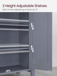 VASAGLE 浴室落地储物柜，带双门可调节搁板，23.6 X 11.8 X 31.5 英寸，家居浴室装饰夏季化妆品收纳盒，返校季适用 - 灰色 - 查看 3