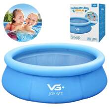 Piscina Inflável Joy Set 2490L Circular 240cm Azul VG Plus - Azul - Visão 2