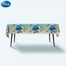 Disney 3pcs Per Pack  Officially Licensed Stitch Party Tablecloth Birthday Weddings Banquets Tables Favors Christmas Halloween Party Table Covers Restaurants Rectangular Tables Decoration Supplies