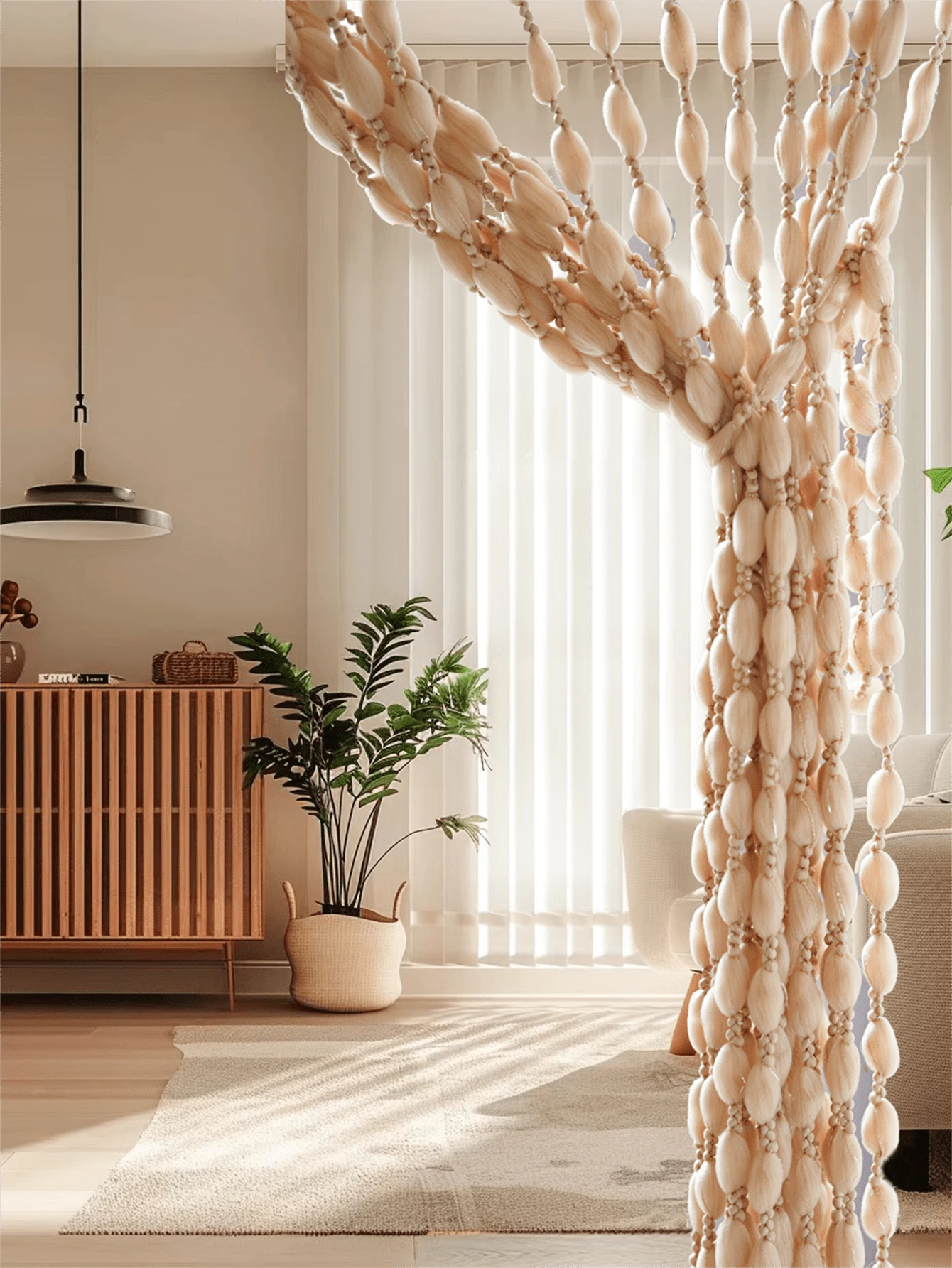 1pc Decorative Tassel Door Curtain, Room Divider, AntiMosquito Screen