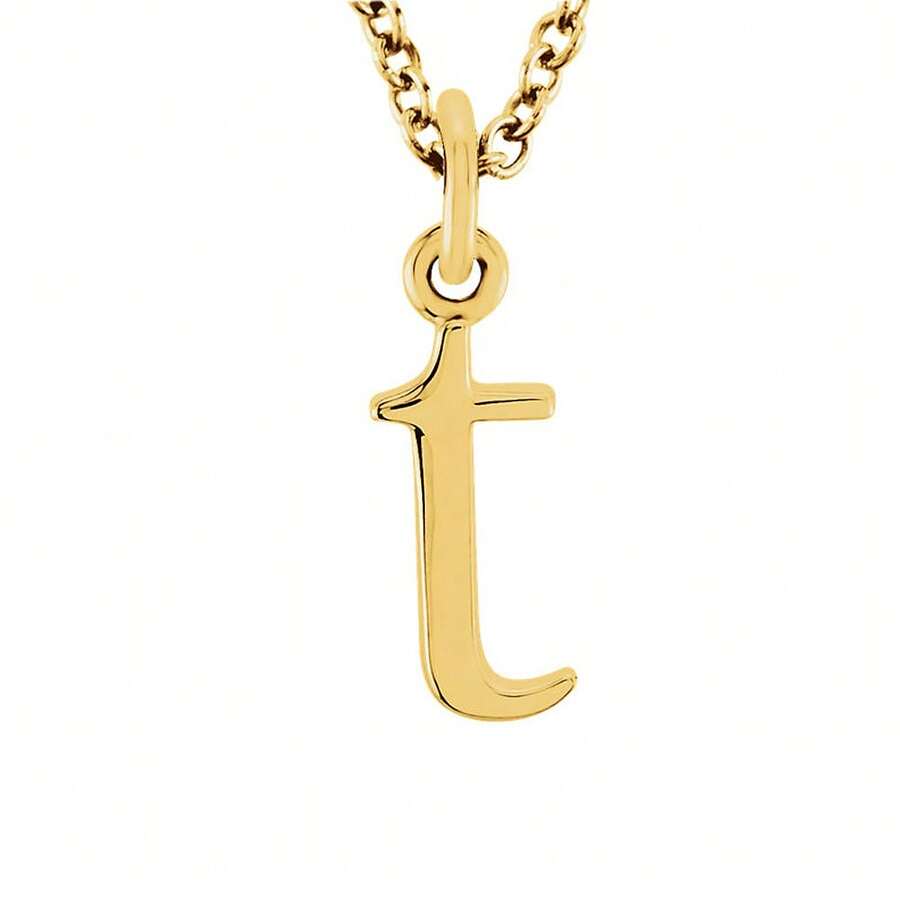 The Black Bow The Abbey Lower Case Initial 't' Necklace In 14k Yellow