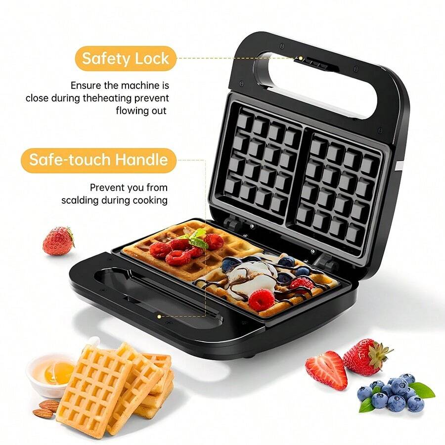 Waffle Maker, 2 Slices NonStick Waffle Iron, Compact Waffle Maker With