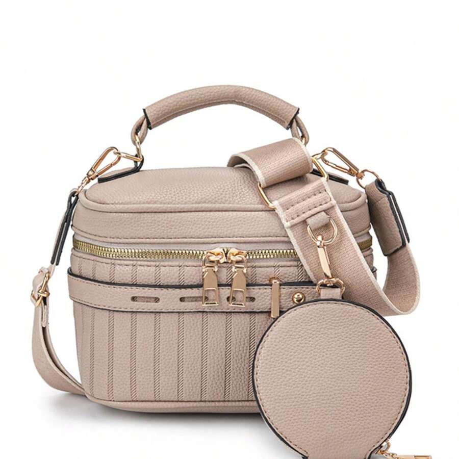 Women's Crossbody Bag Multipurpose Shoulder Bag Toiletry Bag With Coin Purse Small Bag - 杏色 - 查看 1