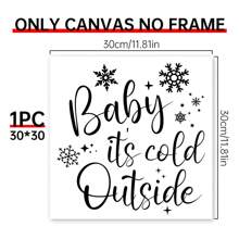 1 Tấm biển treo tường theo chủ đề mùa đông - Biển gỗ đóng khung 'Trời lạnh quá', Đồ trang trí ngày lễ trang trại đa năng, 7,87x7,87 inch, Tranh tường bằng vải canvas - Nhiều màu - Xem 13