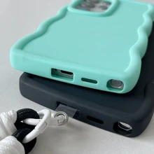 Light Purple New Macaron Color Wave Shell TPU Soft Shell Mobile Phone Shell DIY Cloth Rope Mobile Phone Lanyard Protective Shell Compatible With Apple Iphone11/12/13/14/ 15Promax, Sam Sung S22/S23FE/S24U/A55/A35/A25/A15, Redmi NOTE11/12/13PRO PLUS/13 C, OPPO RENO11F, Honor90LITE/X50/KE70E/POCOX6Pro, Vivo, Realme8/8P/9I, Xiao Mi, INFINIX, TECNO And Other Mobile Phone IPhone Cases Protective Case - Light Purple - View 7