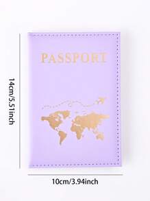 2 件纯色 PU 皮革护照保护套 女士 男士 情侣款 旅行护照机票夹 字母地图图案身份证护照夹包 便携防丢旅行必备品 健身 露营 度假必备品 度假配件 旅行配件 邮轮护照套 - 彩色 - 查看 6