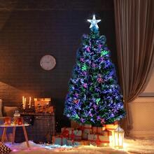 6 Ft Pre-Lit Artificial Christmas Tree Fiber Optic With Multi-Color LED Lights - 1 - View 2
