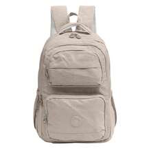 Women's School Backpack Reinforced Waterproof Nylon College Stylish - Màu be - Xem 3