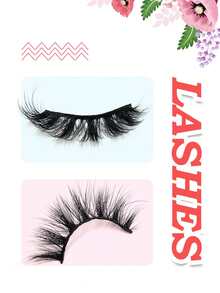 Asiteo 1 Pair 3D Effect Faux Mink Eyelashes, Natural & Soft For Everyday Wear - Black - View 6
