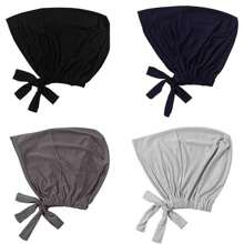 Awegeo Women's Retro Headscarf Lining - Adjustable Tie Headscarf, Soft Breathable Casual Headwrap, Suitable For Daily Wear, Inspired By Hair Protecting Base Hair Sleep Cap - Burgundy - View 7