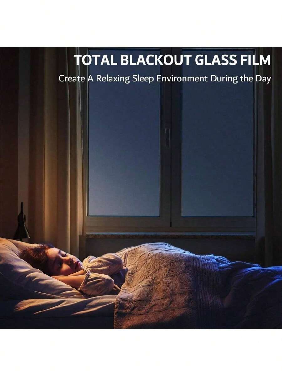 White Blackout Window Film 100 Light Blocking Static Window Clings