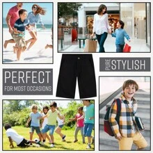 City Comfort Chino Shorts With Adjustable Waist Breathable Cotton - Black - View 3