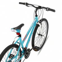 HILAND Bamcbase Lavender 24/26 Inch Mountain Bike For Men & Women, 21-Speed Adult Sport Hardtail MTB With Dual V-Brakes, White/Green - Cadet Blue - View 7