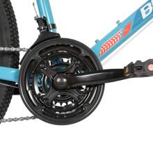 HILAND Bamcbase Lavender 24/26 Inch Mountain Bike For Men & Women, 21-Speed Adult Sport Hardtail MTB With Dual V-Brakes, White/Green - Cadet Blue - View 9