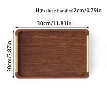 1 szt. Taca bambusowa z uchwytami, taca śniadaniowa, duże drewniane tace do jedzenia, pracy, przechowywania, używana w kuchni, salonie, sypialni
