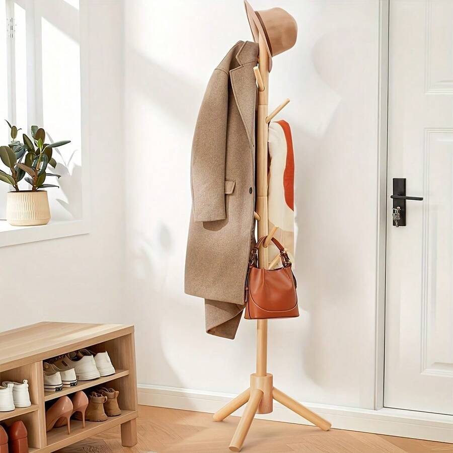DONQE Coat Rack Stand, Coat Rack Freestanding With 8 Hooks, Coat Tree