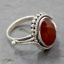 Retro Boho-Stil schwarzer Achat Silber breiter Damen-Ring, vintager einzigartiger komfortabler, eleganter Accessoire für Partys und Abendveranstaltungen