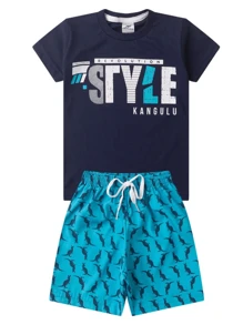 Baby Boy's Set Summer Style Kangulu Navy Blue New Arrival Boy's Clothing - Màu xanh hải quân - Xem 1