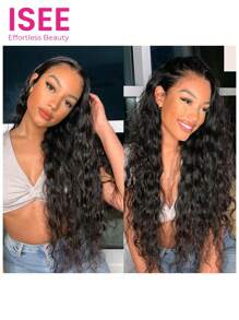 ISEE HAIR Loose Deep Wave 13x4 Transparent Lace Front Wigs Natural Black 180% 18-32 Inch Pre Plucked & Pre Cut Natural Hairline Daily Use For Beginners - SNatural - View 2
